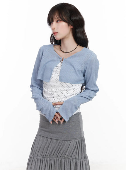 chic-net-crop-cardigan-cf519 / Light blue