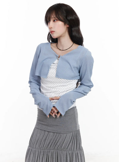 chic-net-crop-cardigan-cf519 / Light blue
