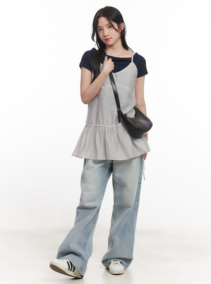 sheer-cami-mini-dress-ca510 / light gray