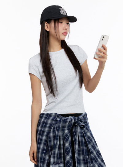 cotton-baby-tee-iu509 / Light gray