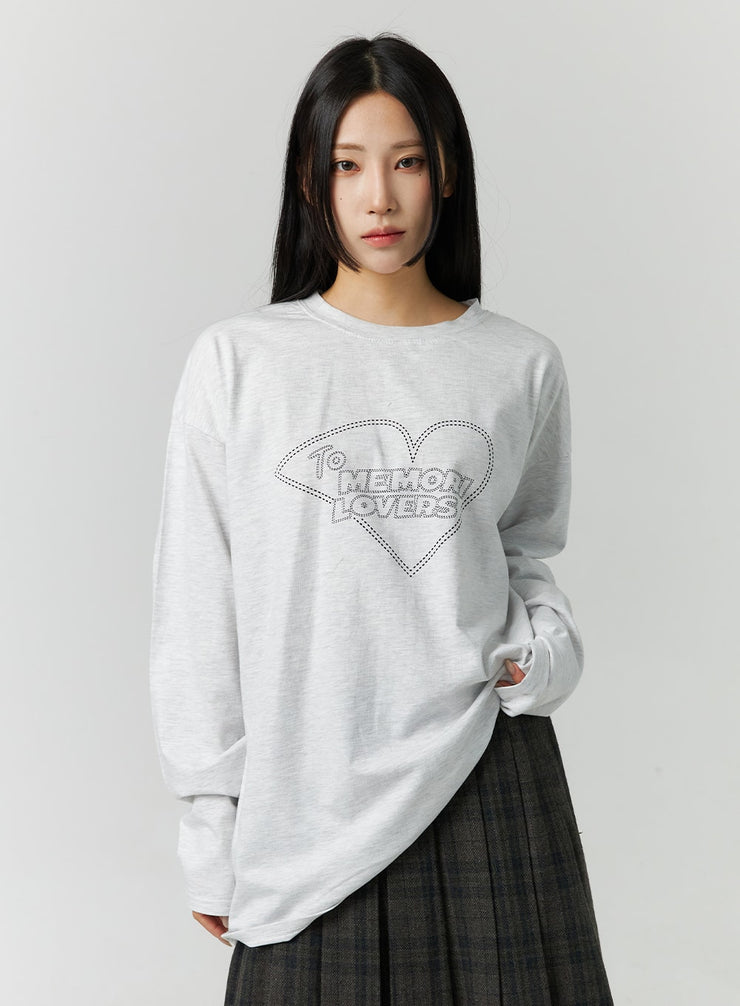 oversized-graphic-long-sleeve-cn328 / Light gray