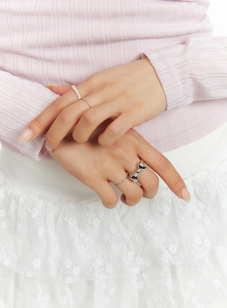 ribbon-ring-set-cf414 / Light gray