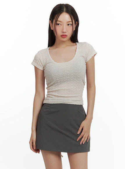 u-neck-open-back-crop-tee-cu420 / Light pink