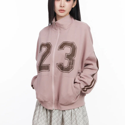 two-way-zip-up-jacket-cf518 / Light pink