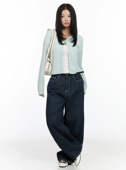 ribbed-v-neck-cardigan-im524 / Mint