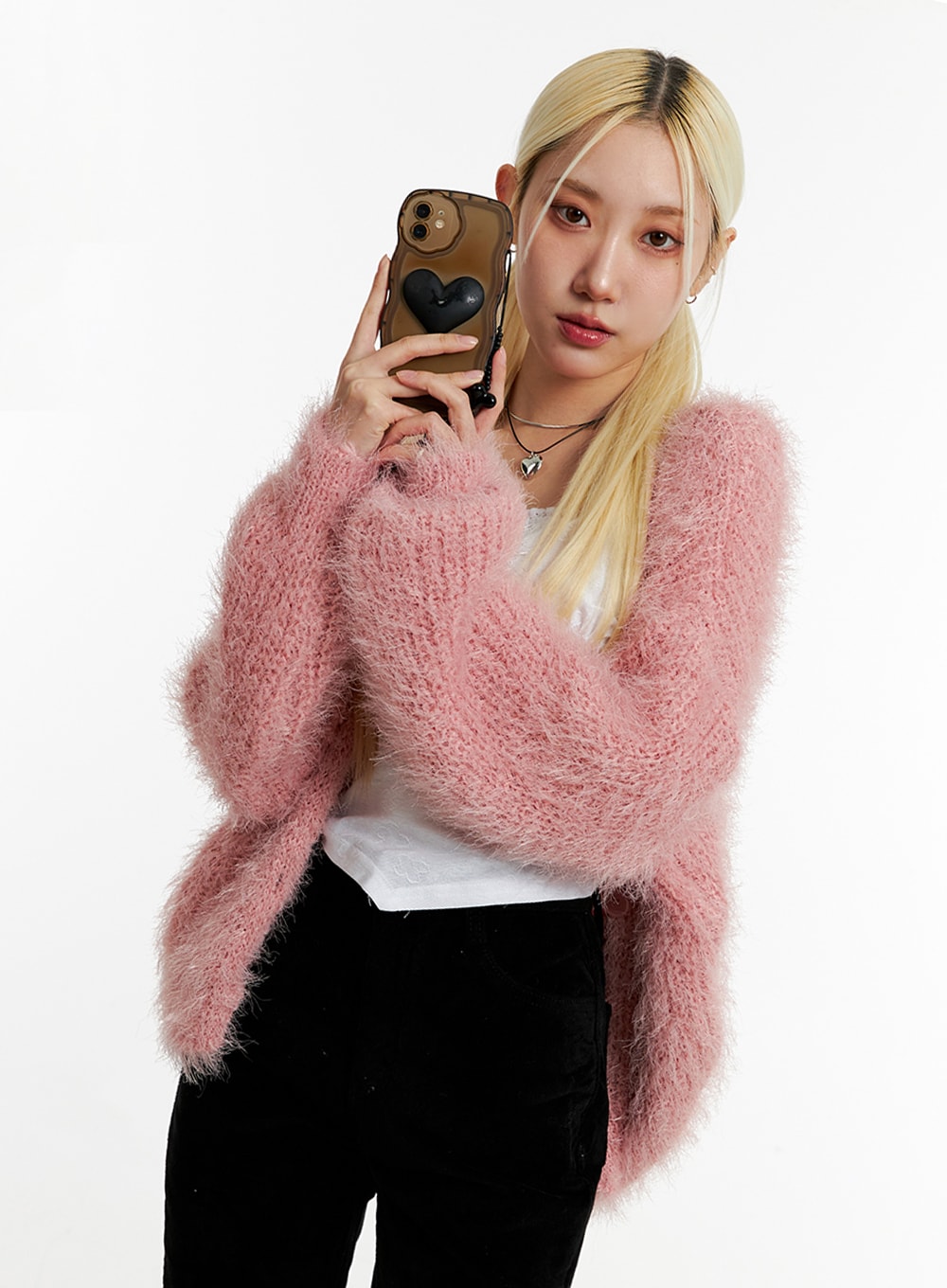 faux-fur-knitted-cardigan-id315 / Pink