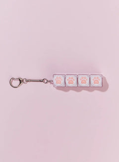 cat-paw-print-keycap-keyring-im527 / Pink