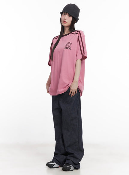 oversized-graphic-tee-cu506 / Pink