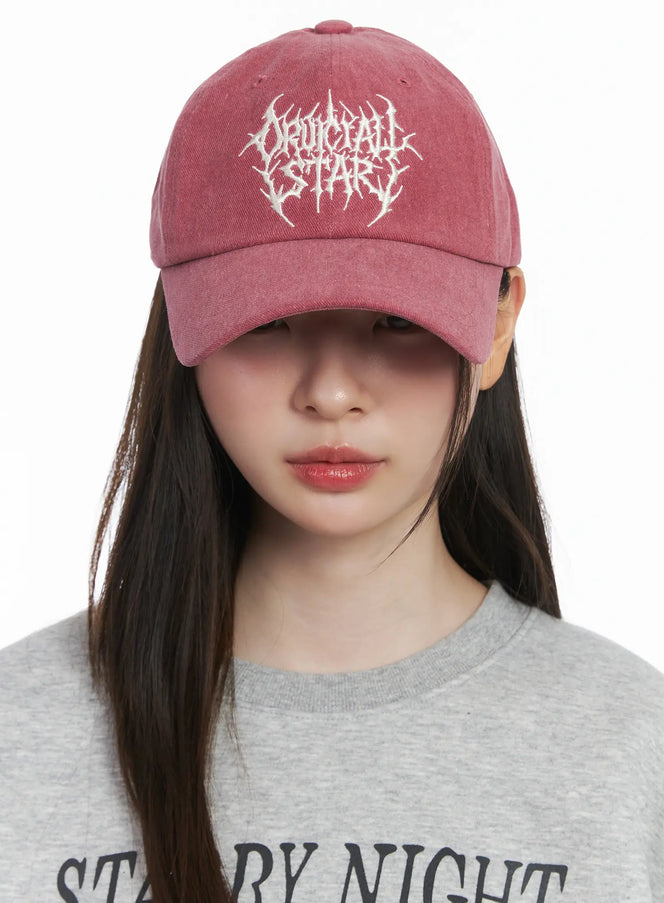 casual-washed-logo-cap-cj512 / Pink