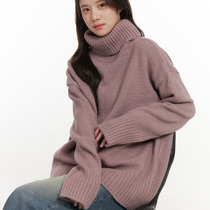 cozychic-turtle-neck-sweater-on429 / Purple