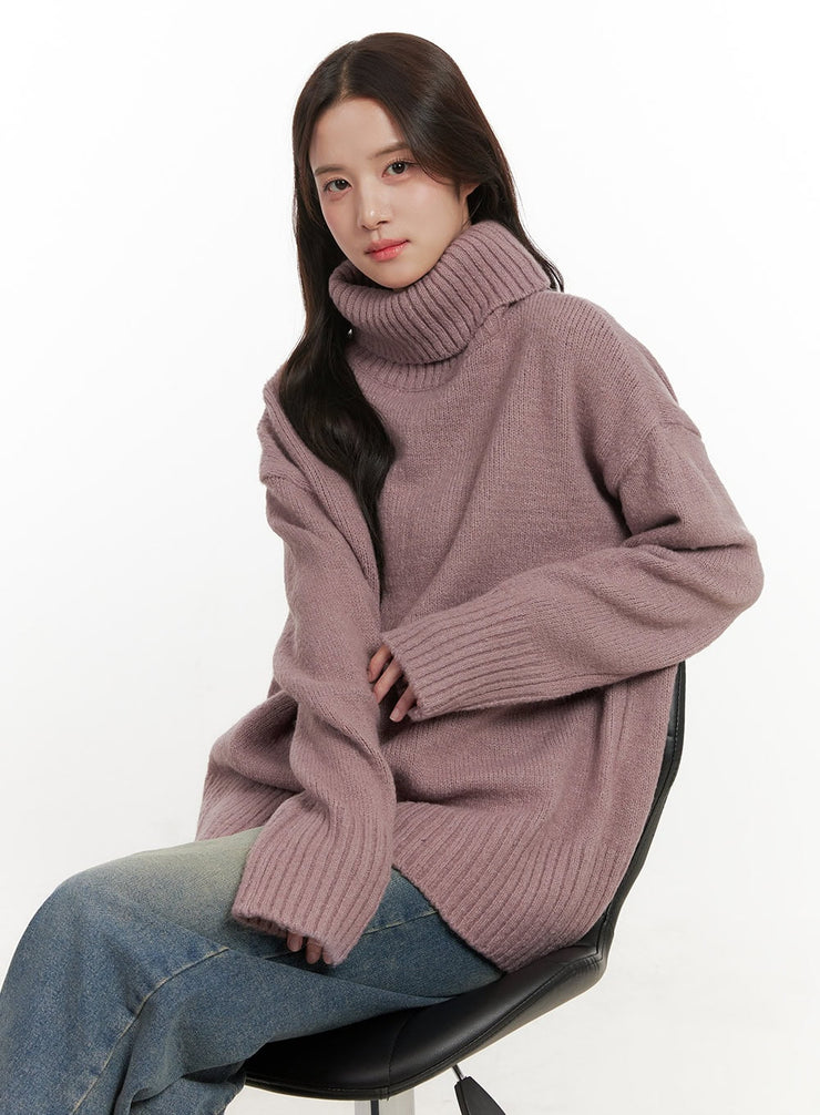 cozychic-turtle-neck-sweater-on429 / Purple