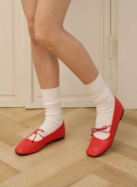 single-band-bowknot-ballet-mary-jane-flats-od326 / Red