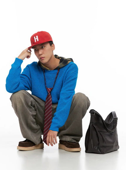 mens-striped-pre-tied-tie-is510 / Red