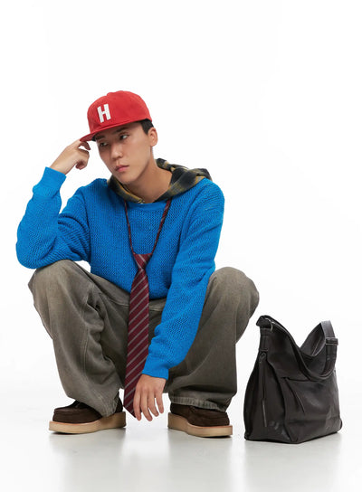 mens-striped-pre-tied-tie-is510 / Red