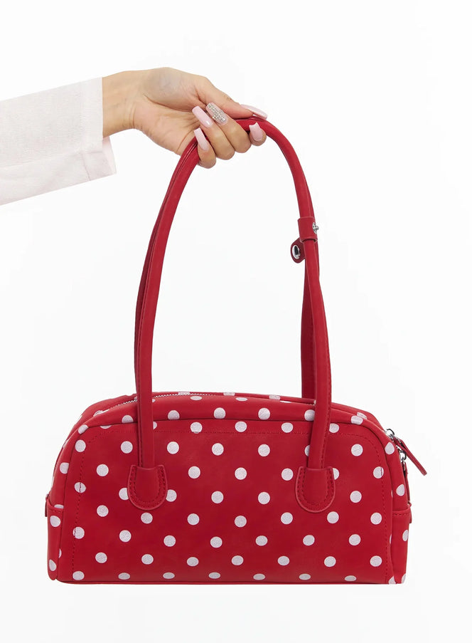 polka-dot-square-purse-iy504 / Red