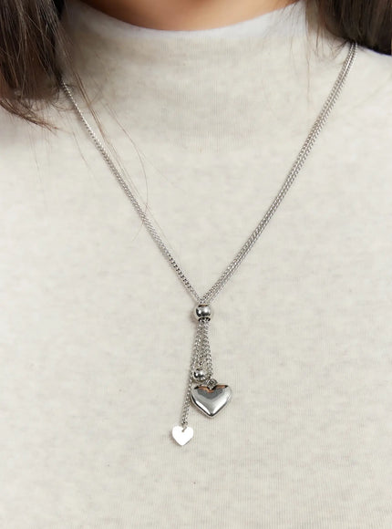 heart-drop-slider-necklace-id529 / Silver