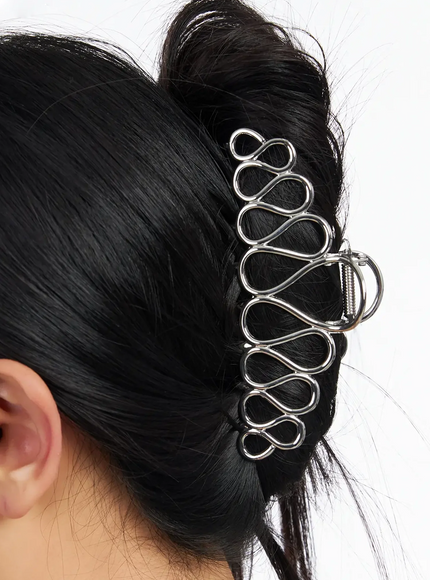 wavy-claw-clip-im531 / Silver