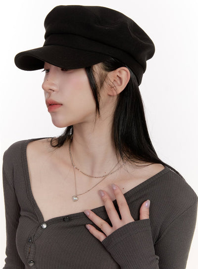 layered-heart-necklace-cj531 / Silver