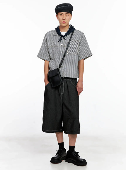 mens-striped-cropped-jacket-ig508 / Stripe