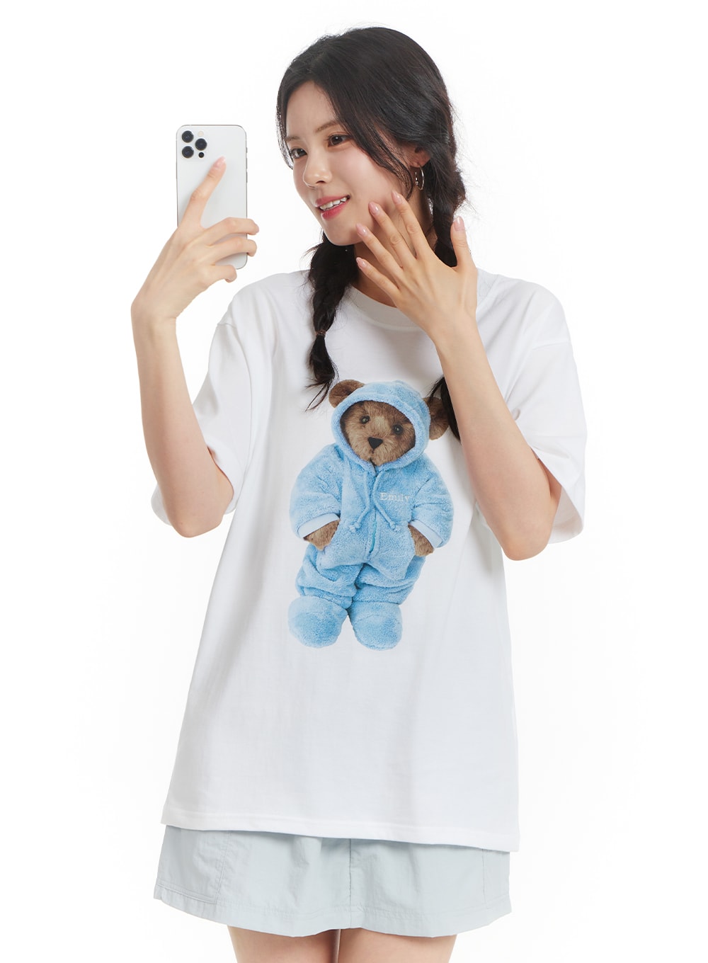 teddy-graphic-oversized-tee-of428 / White