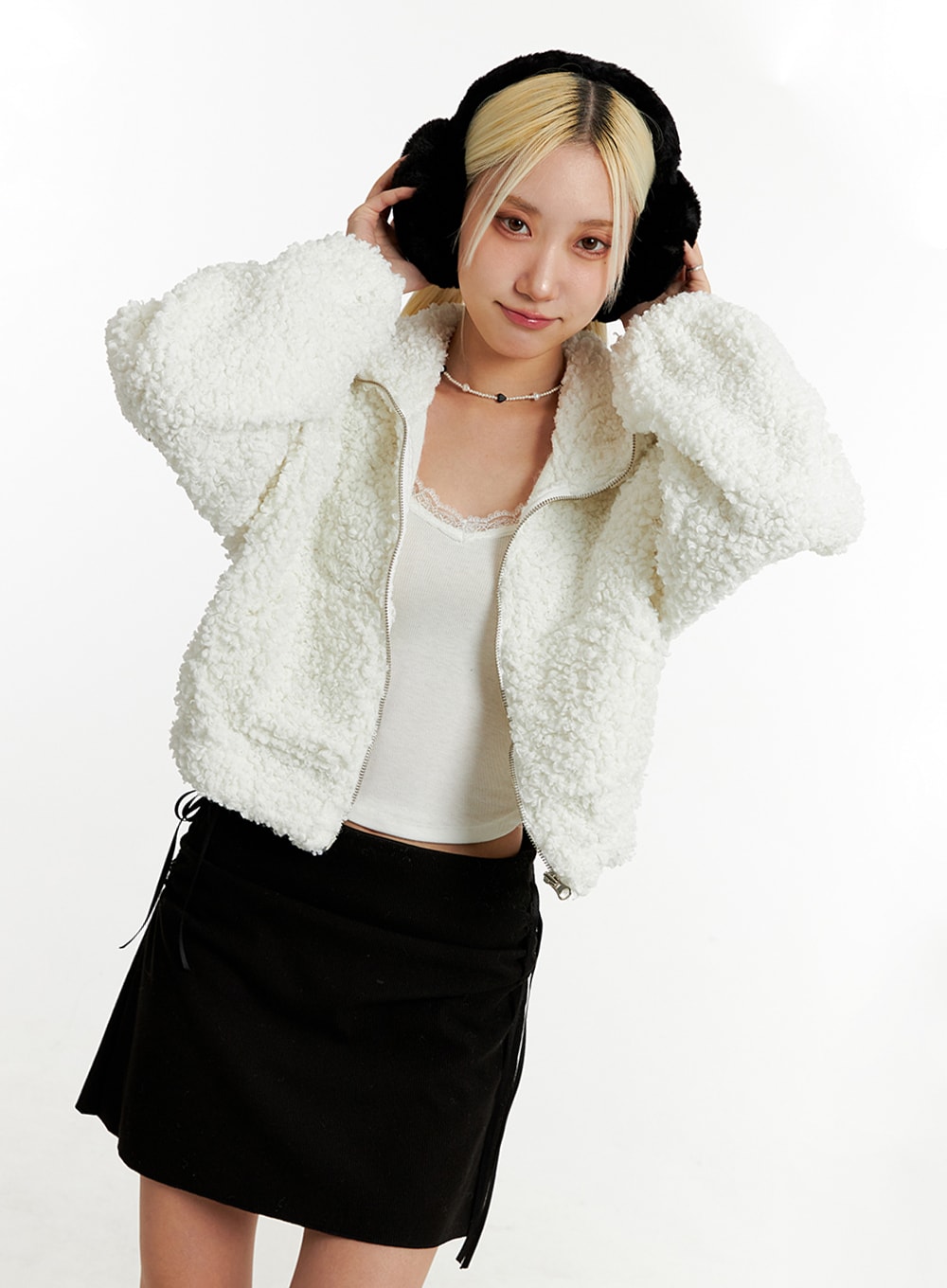 short-faux-shearling-jacket-id315 / White