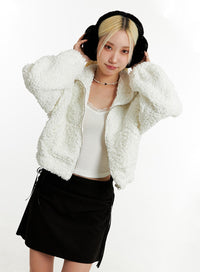short-faux-shearling-jacket-id315 / White