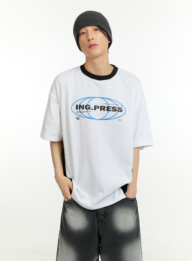 mens-loose-fit-round-neck-t-shirt-il418 / White