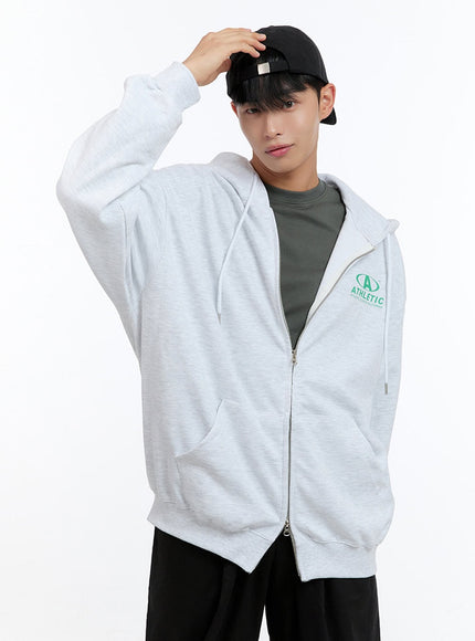 mens-two-way-zip-up-lettered-hoodie-white-is412 / White