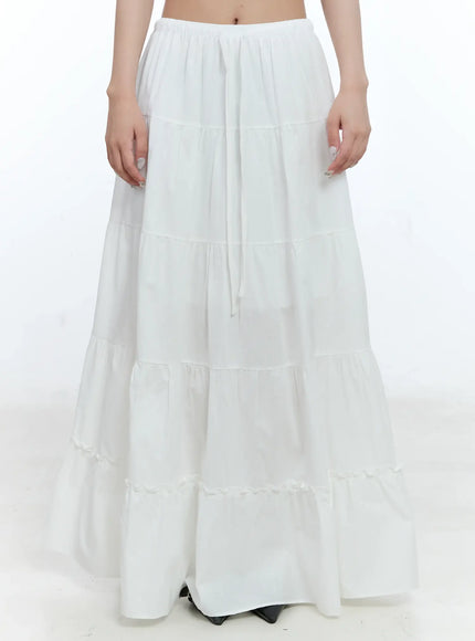 tiered-frill-maxi-skirt-cl530 / White