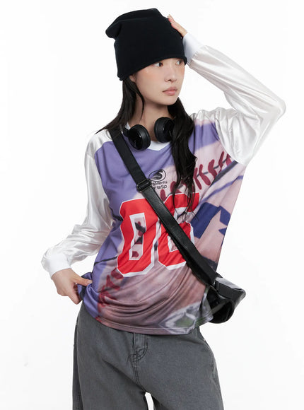 86-oversized-graphic-long-sleeve-cs526 / White
