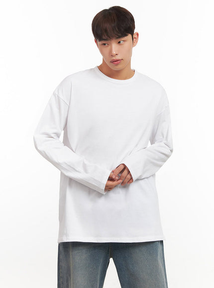 mens-essential-oversized-long-sleeve-t-shirt-if517 / White