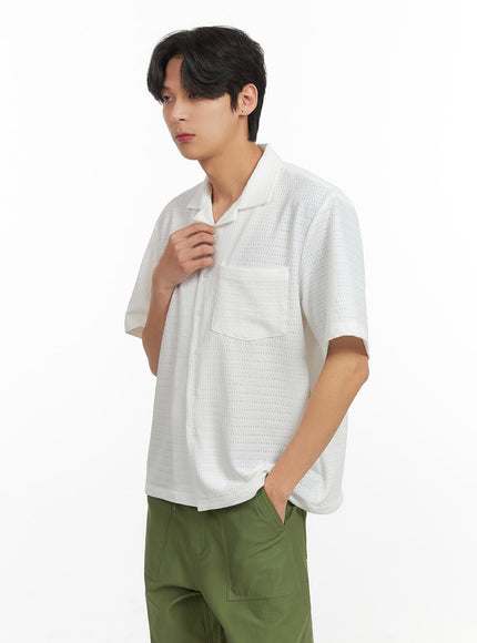 mens-summer-button-t-shirt-iy431 / White