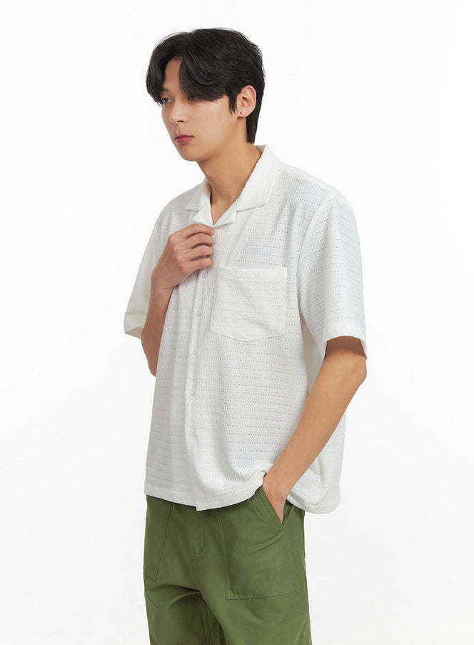 mens-summer-button-t-shirt-iy431 / White