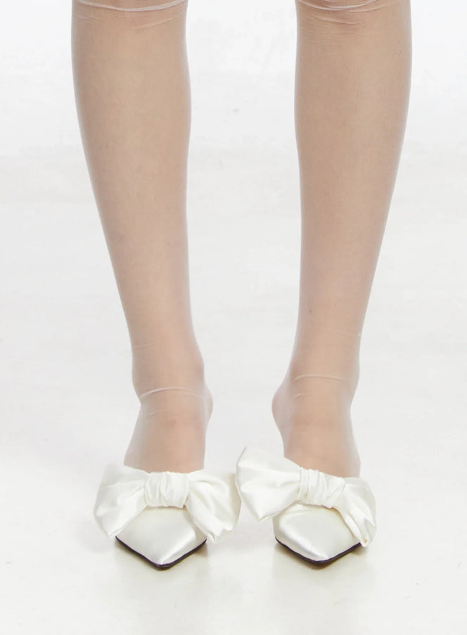 big-bow-mule-stiletto-pumps-im506 / White
