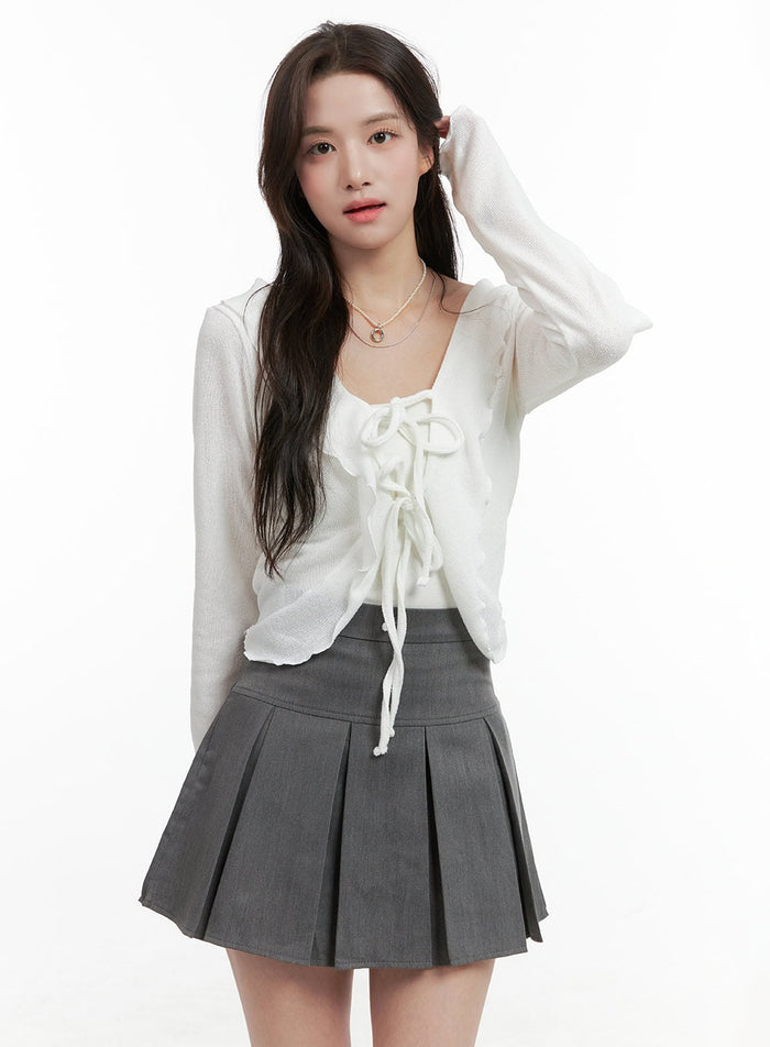 ribbon-frill-strap-cardigan-og412 / White