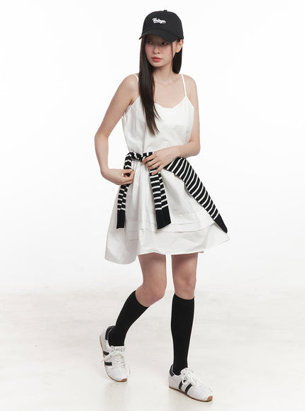 flare-v-neck-cami-mini-dress-iy509 / White