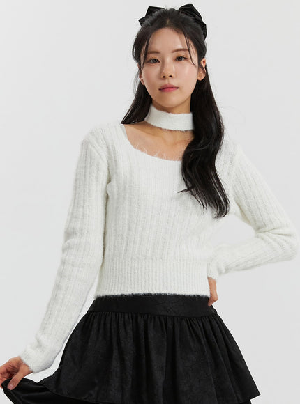 soft-square-neck-sweater-od318 / White