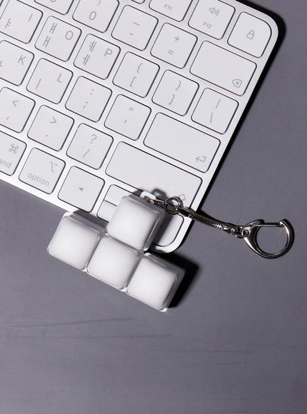 rounded-pebble-keycap-keyring-im527 / White