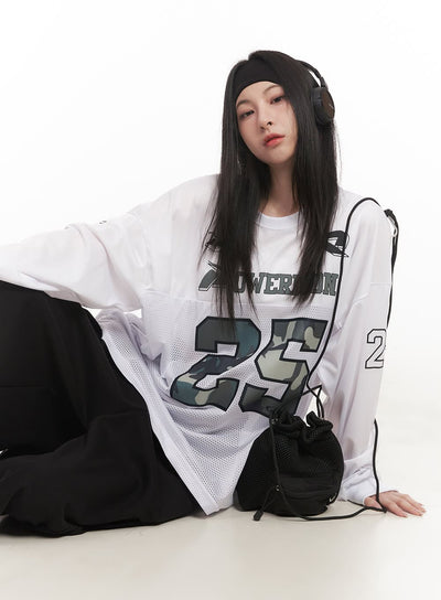camo-oversized-mesh-jersey-top-cm518 / White