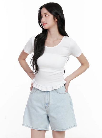 ruffle-scoop-neck-top-cl516 / White