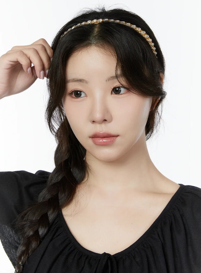 beaded-chain-hairband-iy511 / White