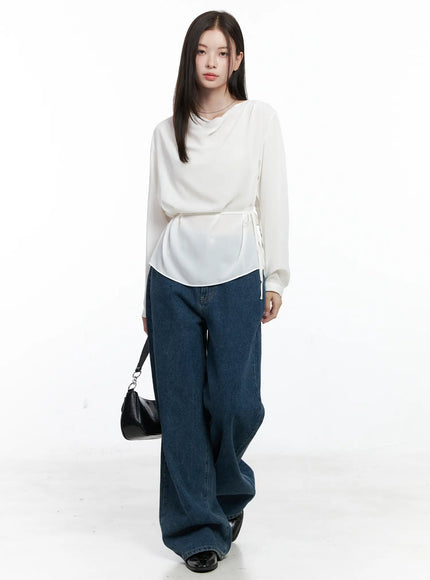 draped-blouse-co503 / White