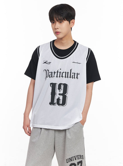 mens-mesh-sleeveless-jersey-iy520 / White