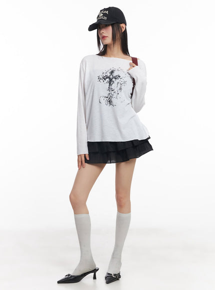 dreamy-semi-sheer-graphic-long-sleeve-cy514 / White