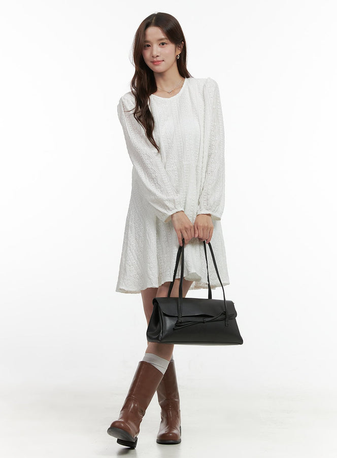 comfy-cotton-mini-dress-oo421 / White