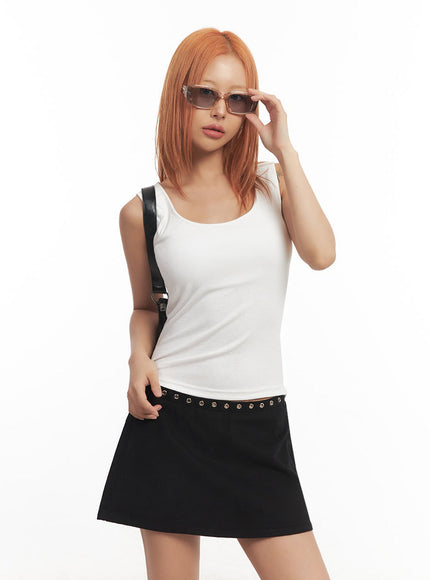 essential-u-neck-tank-top-ia517 / White
