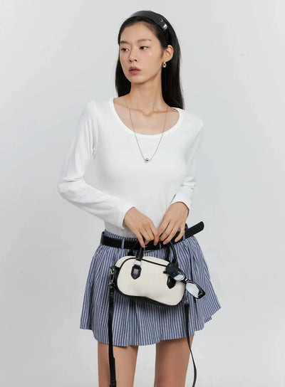 round-neck-long-sleeve-top-is515 / White