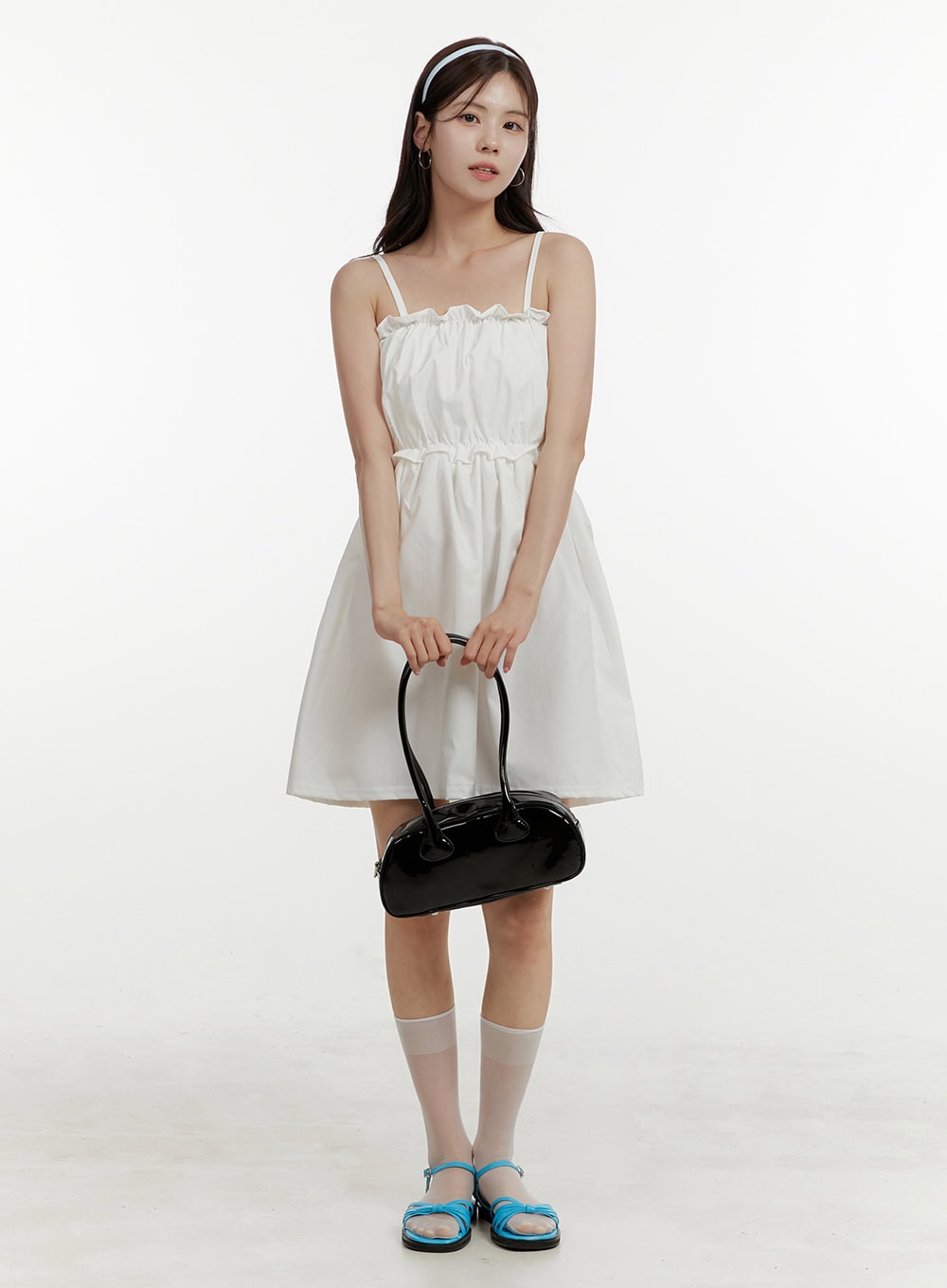 ruffle-tiered-mini-dress-oy409 / White