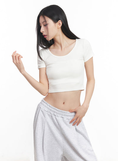 basic-lounge-crop-tee-iy516 / White