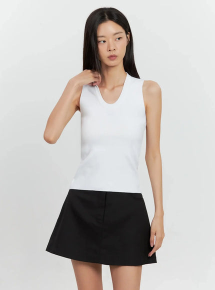 u-neck-knit-tank-il528 / White